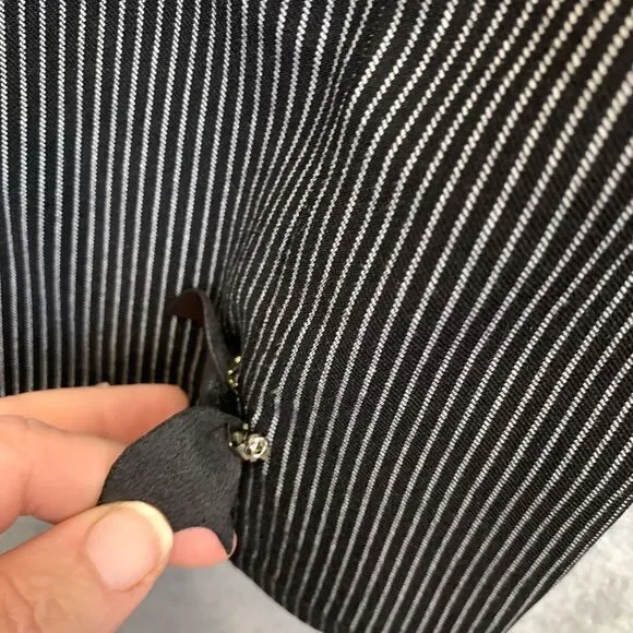 Hell Bunny Pants Womens XL Black Jack Pedal Pusher Bat Pinstripe Crop Retro Punk - Picture 7 of 15